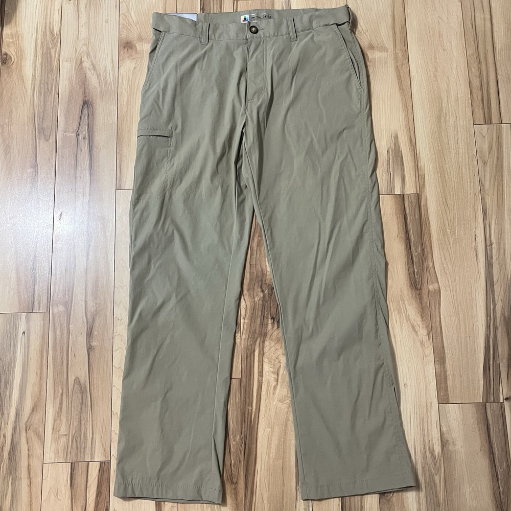 NWT UB TECH Men's Flex Waist Chino Pant Sz 36X32  Khaki Classic Fit Technical